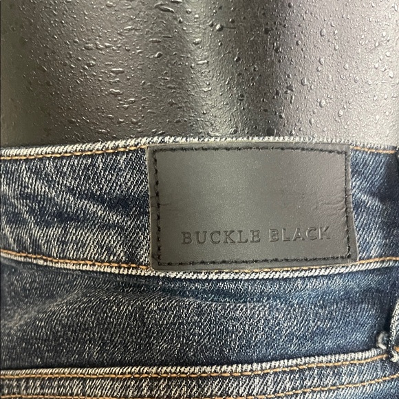 Buckle Dark Blue Jean Shorts - Picture 7 of 11